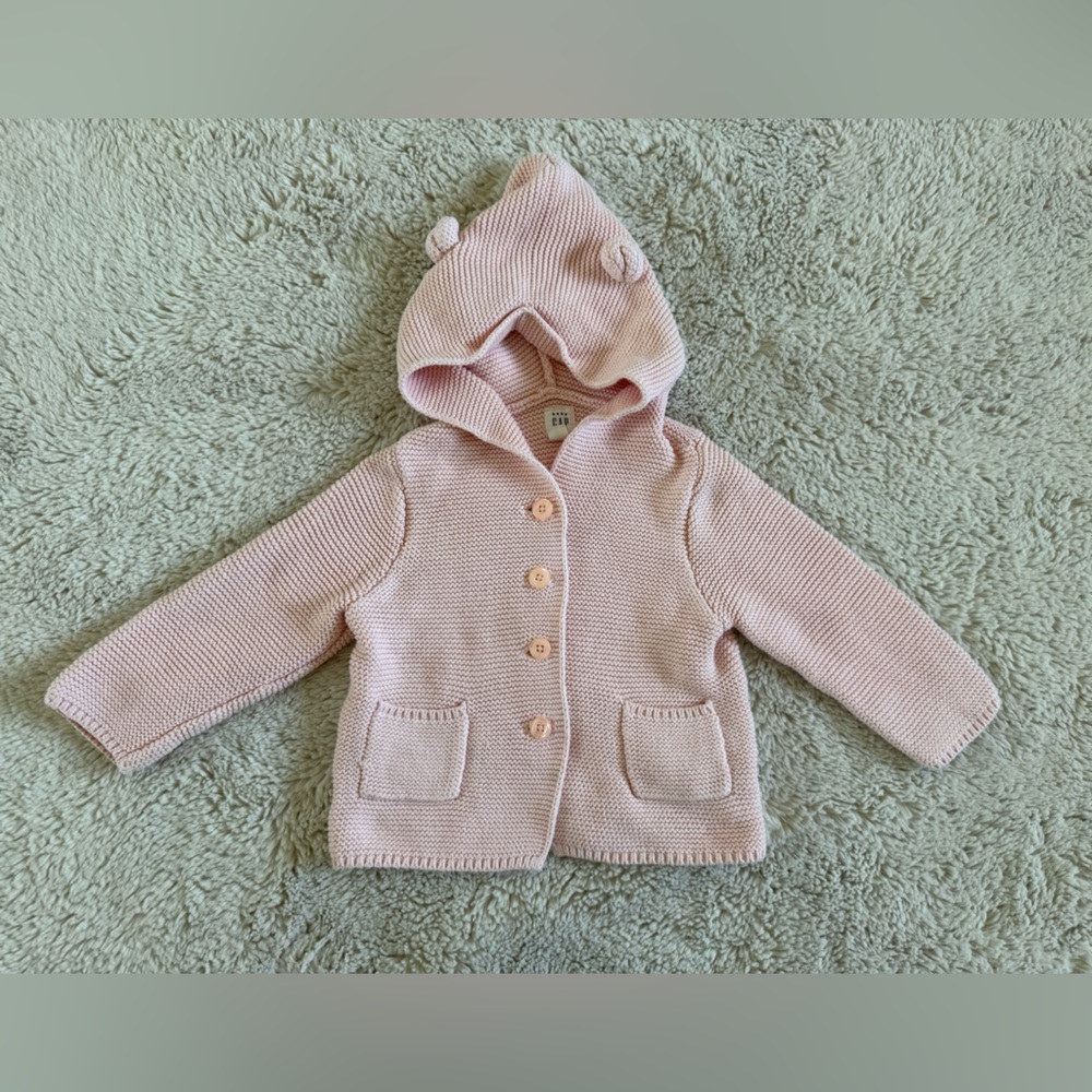 Gap Pink Baby Bear Cardigan - 12-18 months